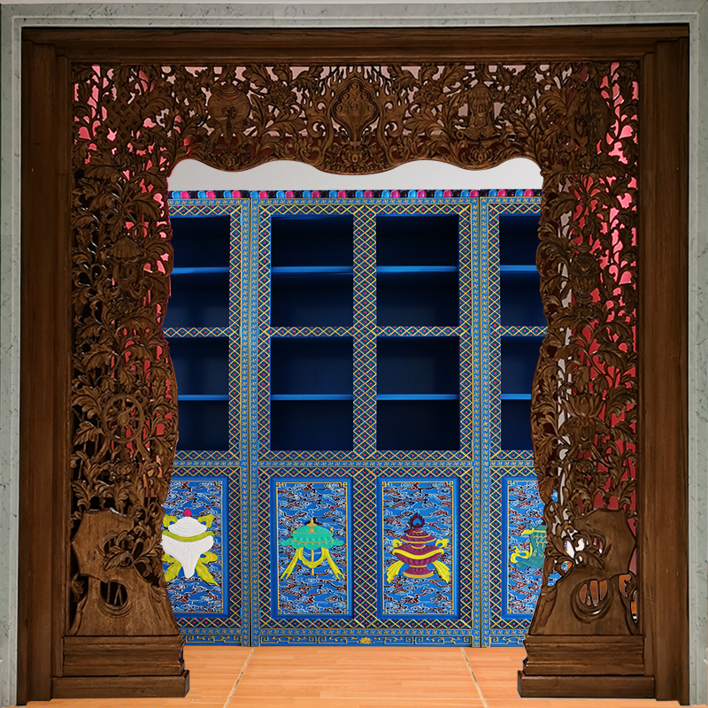 悟缘藏式经书柜香樟木定制