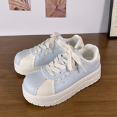 萝莉鞋 潮 厚底增高可爱jk甜美软妹雾霾蓝洛丽塔鞋 lolita鞋 子lo鞋