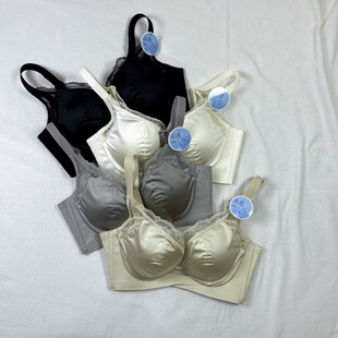 芯氧69118缎面内衣女小胸聚拢中厚AB杯无钢圈抑菌调整收副乳文胸