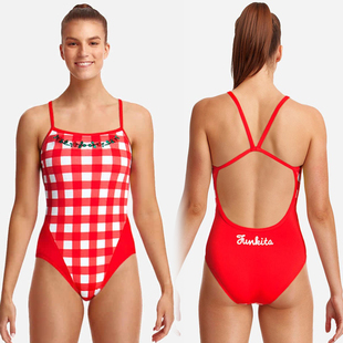 新款澳洲funkita专业训练泳衣保守连体三角女士游泳衣竞技泳衣2