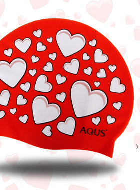 2025韩国代购AQUS多色卡通竞速抗氟不勒头男女同款泳帽