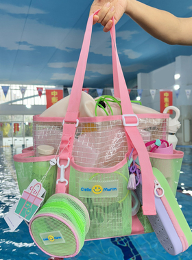 韩国ciellemarin喜马林多口袋大容量游泳收纳网包干湿分离游泳包