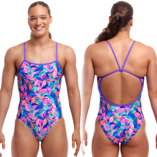 2024新款 澳洲funkita专业训练泳衣保守连体三角女士游泳衣竞技泳