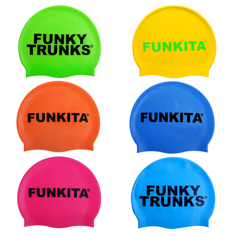 FUNKITA防水游泳帽长发舒适护耳男女时尚硅胶彩色泳帽韩国代购