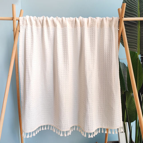 日式棉麻门帘卧室百搭遮丑帘布艺隔断帘厨房短帘柜帘洗衣机帘定制