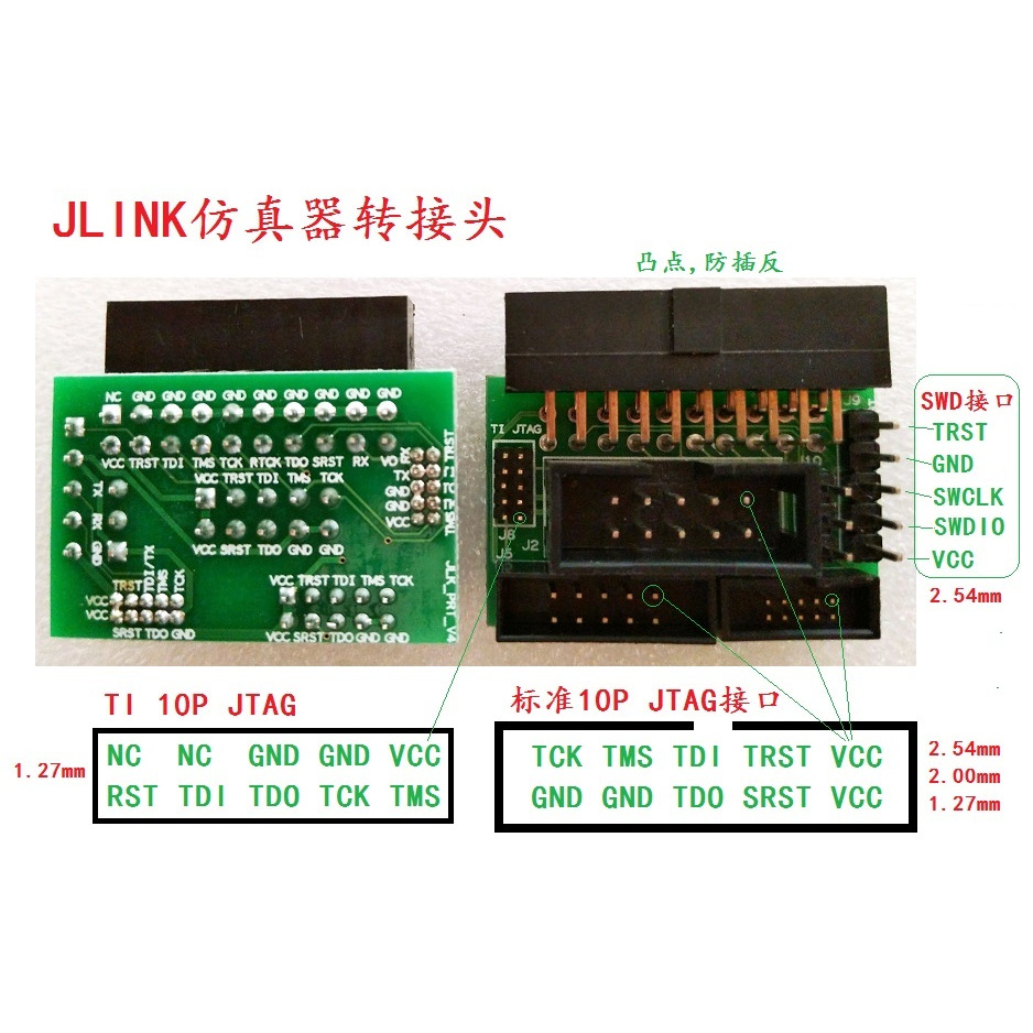 jlink仿真器转接板支持jtag接口