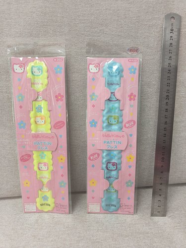 Hellokitty中古稀有1997年千鸟格手带啪啪圈，全新