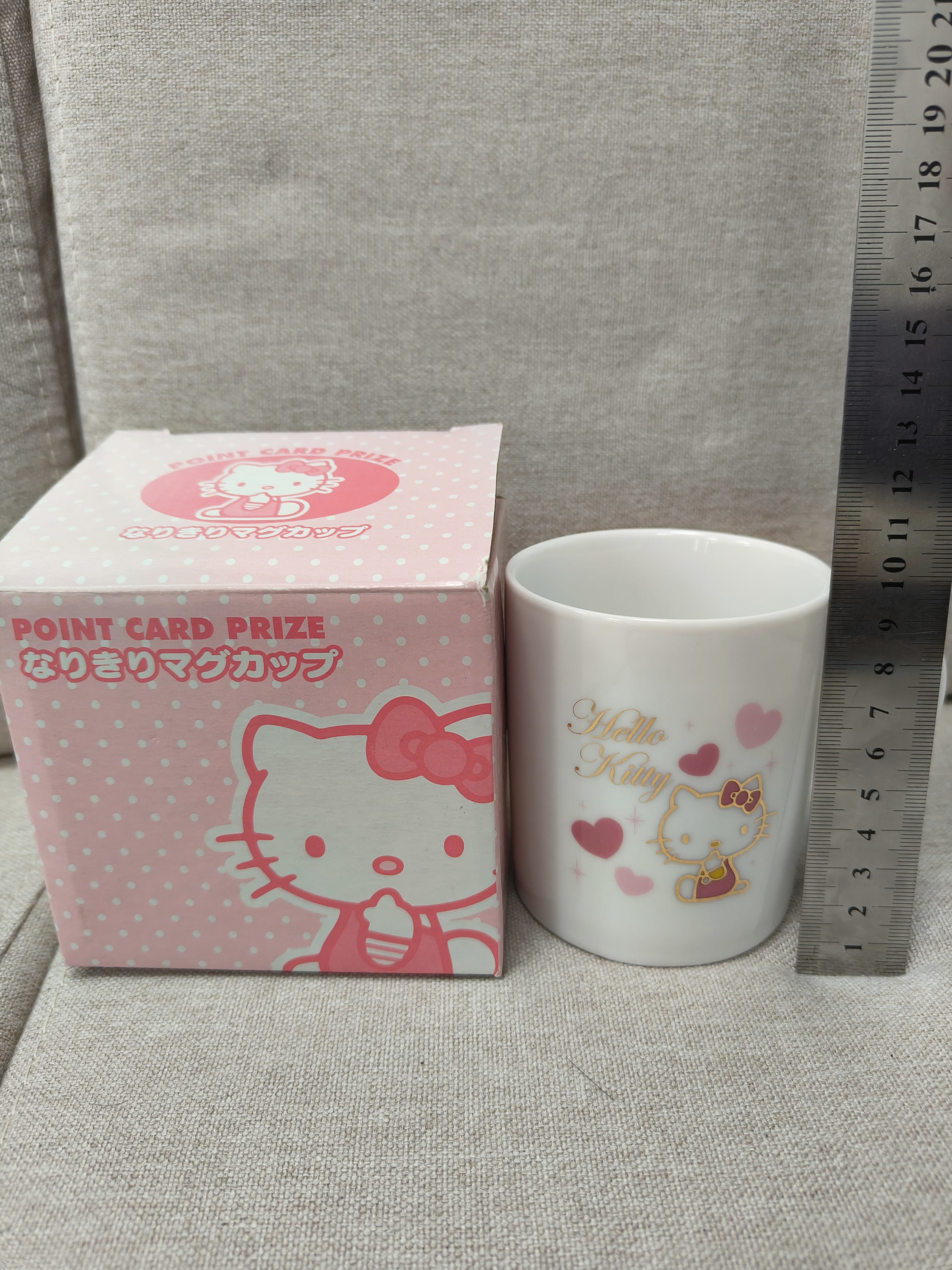 Hellokitty中古稀有2006年爱心马克杯。全新有盒