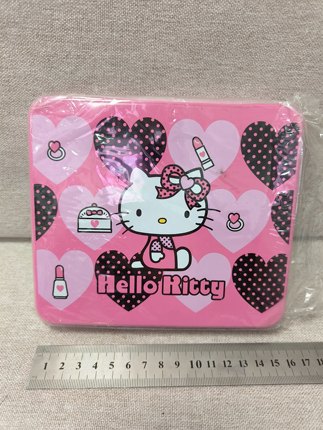 Hellokitty中古稀有2005年爱心侧坐信封，信纸，贴画套组全新特价