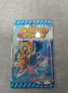 Hellokitty中古稀有黑皮海豚，抱海螺，潜水盒装挂件，全新。