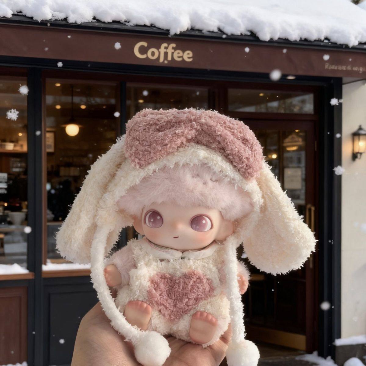 仅娃衣娃衣二代坐坐派对搪胶挂件衣服cm公仔可爱心动垂耳兔套装