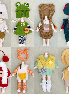 ob11娃娃衣服8分12分bjd白菜价16-17厘米芭比娃娃换装套装连衣裙