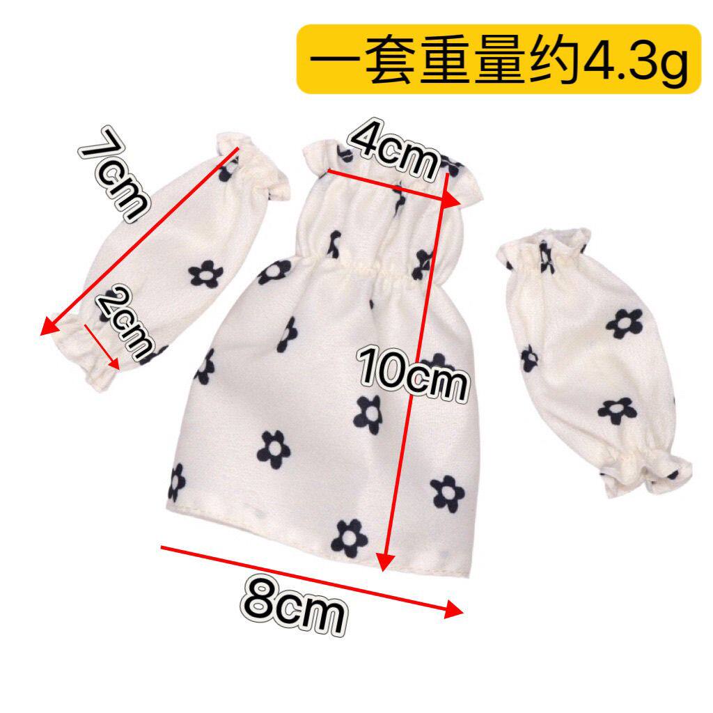 30cm6分azone芭比娃娃衣服泡泡袖小花连衣裙