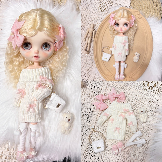 小布blythe娃衣套装毛衣可爱冬日换装30cm六分娃娃衣服