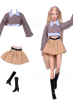 英伦风30cm6分娃衣芭比娃衣fr娃衣ob24娃衣送靴子