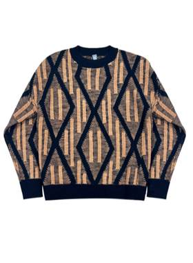 2026新款早春菱格竖条套头毛衣V1186