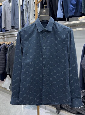 【海系】专柜余单！秋冬加厚！休闲风字母印花长袖衬衫商务4U213A