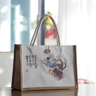 帆布袋定制王阳明周边文创岩中花树手提袋