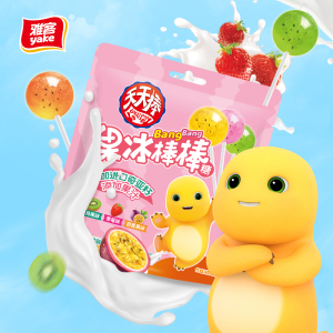 雅客果冰棒棒糖奇亚籽硬糖果天天棒棒糖果汁棒棒糖儿童零食糖果棒