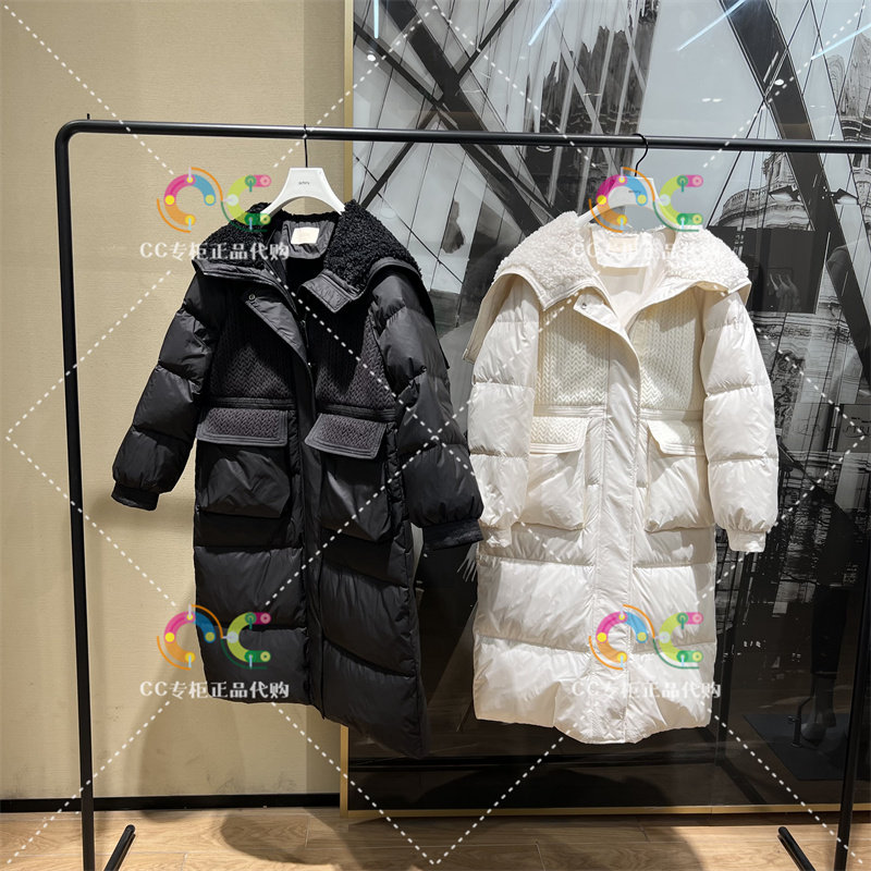 欧时力1TY433141F专柜正品2023年冬季新款海军风长款羽绒服2390