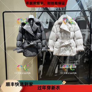 欧时力1TY433108F专柜正品2023年冬季新款收腰大翻领羽绒外套1890
