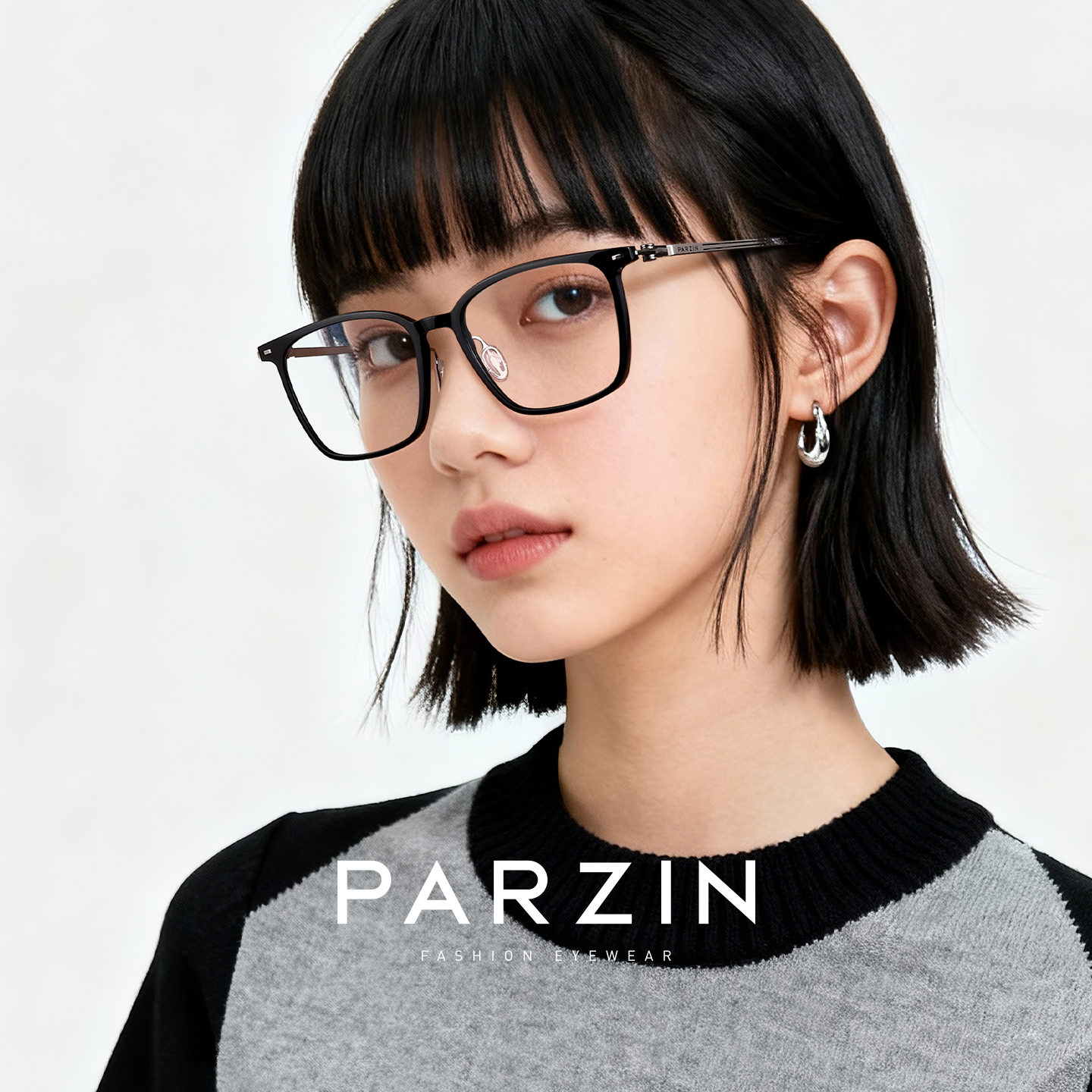 帕森防蓝光眼镜男女百搭黑色方框轻盈舒适钛架近视光学镜PZ62168