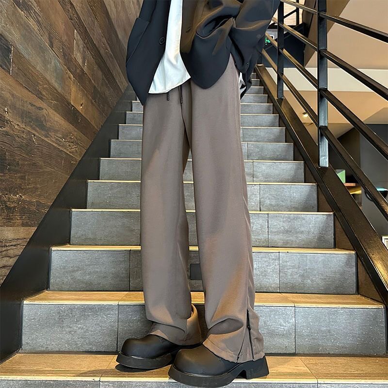cleanfit垂感直筒侧拉链西裤男