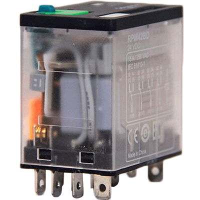 施耐德 RPM42BD 电磁式小型中间继电器 四开四闭 24VDC 14脚 15A