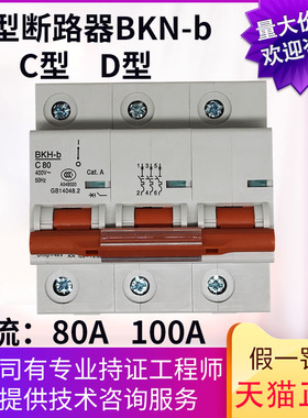 原装小型断路器BKN-b 3P 三项空开 C80 C100 D80 D100