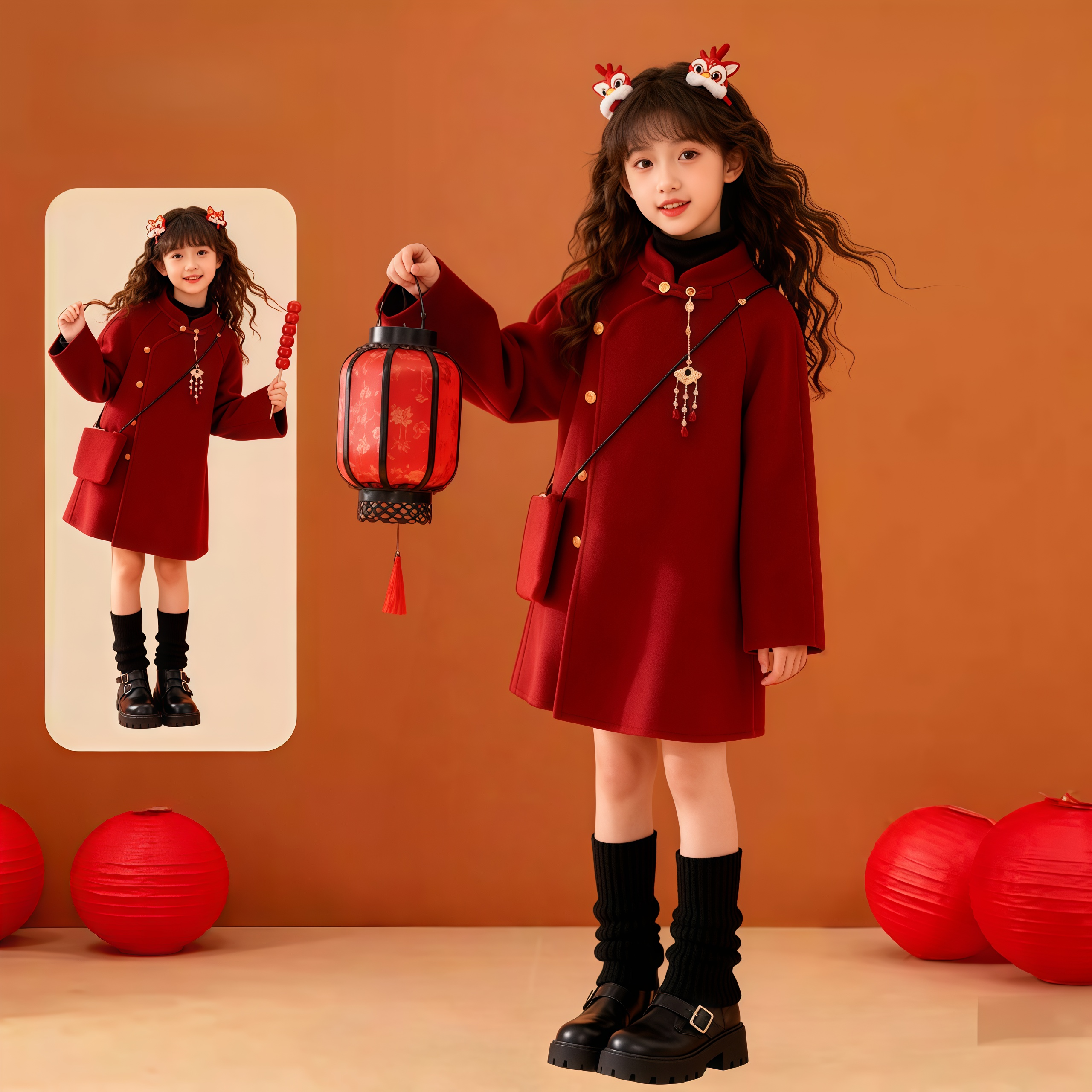 女童呢大衣外套拜年服加绒加厚秋冬2026新年儿童年服喜庆呢子唐装,童装/婴儿装/亲子装,普通外套,淘宝优惠券,粉丝福利购,淘宝优惠卷