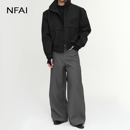 NFAI 黑/灰/迷彩 4袋立领夹克 防泼水/力量廓形/修饰比例
