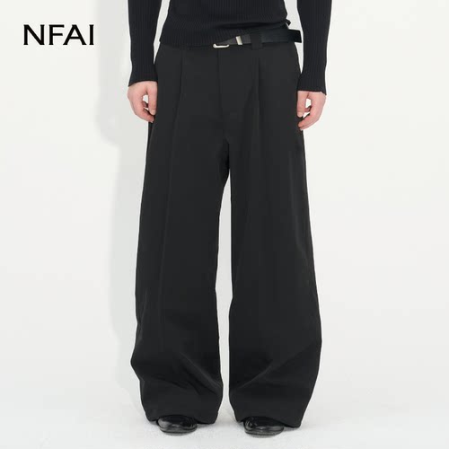 NFAI硬壳西裤加绒/廓形/抗风