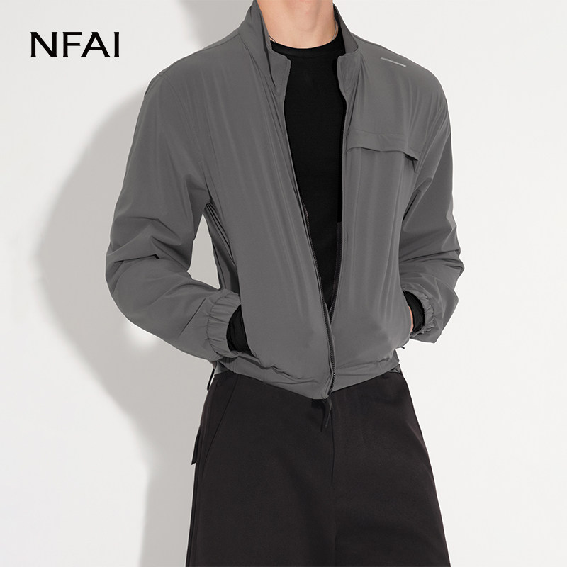 NFAI 挡片训练外套 透气纸感 l 合身版型l 拉链插袋 l 背部透气图片