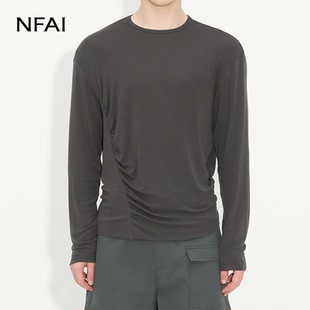 亲肤不扎 NFAI 自然褶感 涟漪羊毛长袖 弹力舒适 25FW