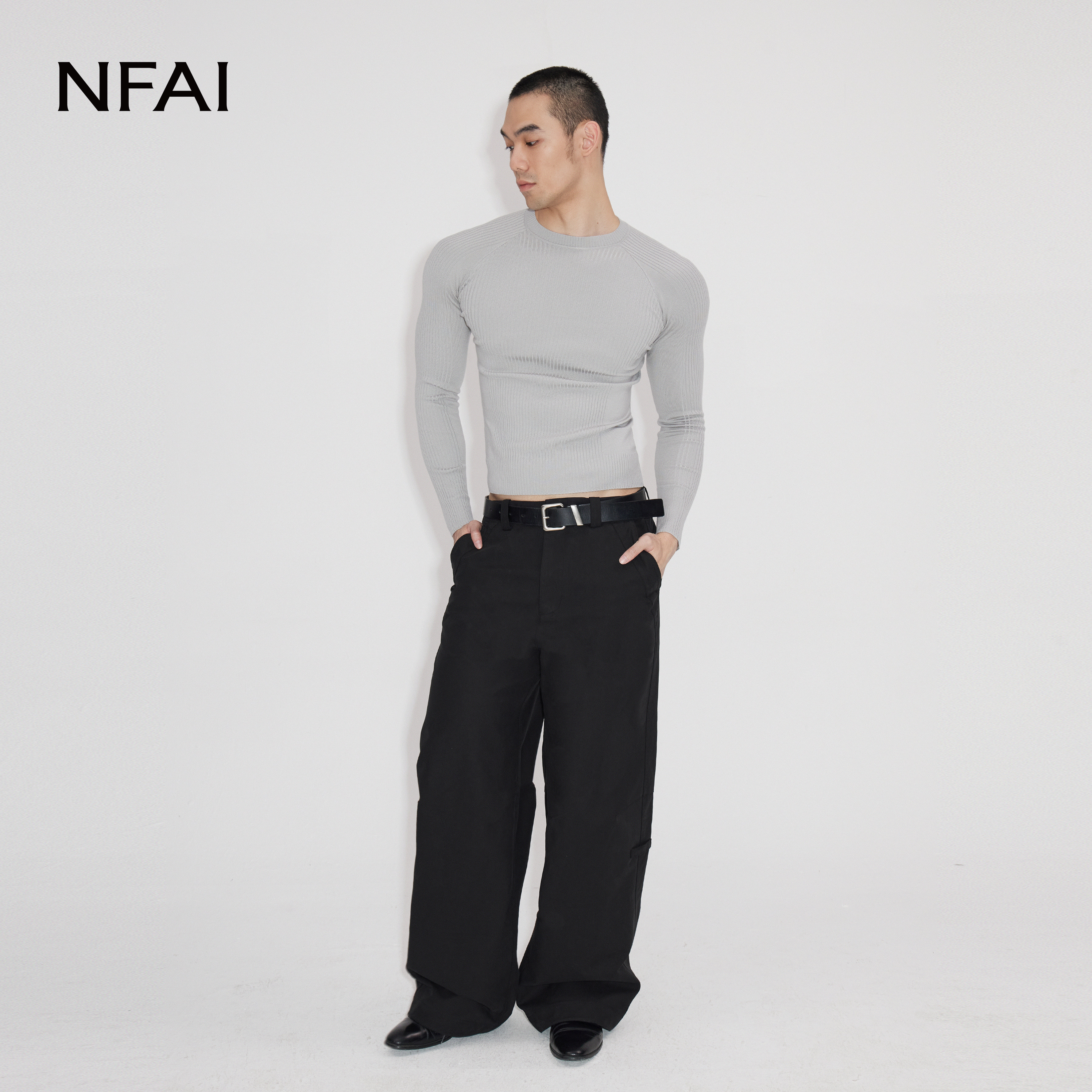 NFAI25SS轻薄坑条针织长袖图片