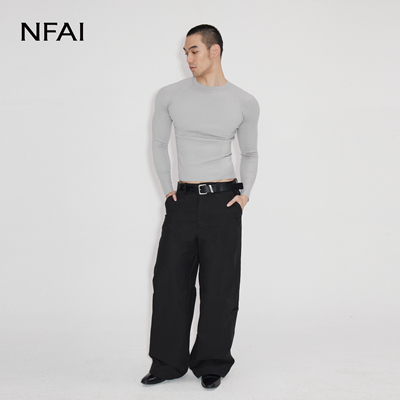 NFAI25SS轻薄坑条针织长袖