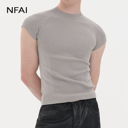 NFAI26SS轻薄坑条短袖