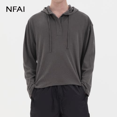 NFAI 26SS 连帽开襟罩衫 特种雪花棉/松弛惬意/无感穿着