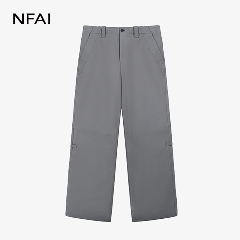 NFAI25SS黑/灰水洗伞兵裤