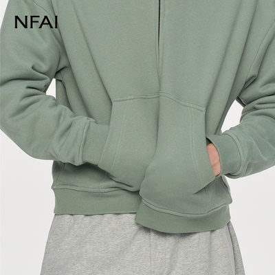NFAI慵懒轻量软糯拉链连帽卫衣