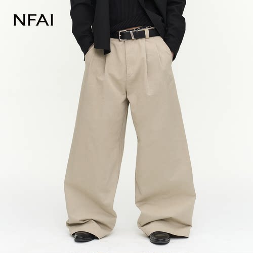 NFAI 双褶长裤 进口面料/宽松廓形/自然水洗