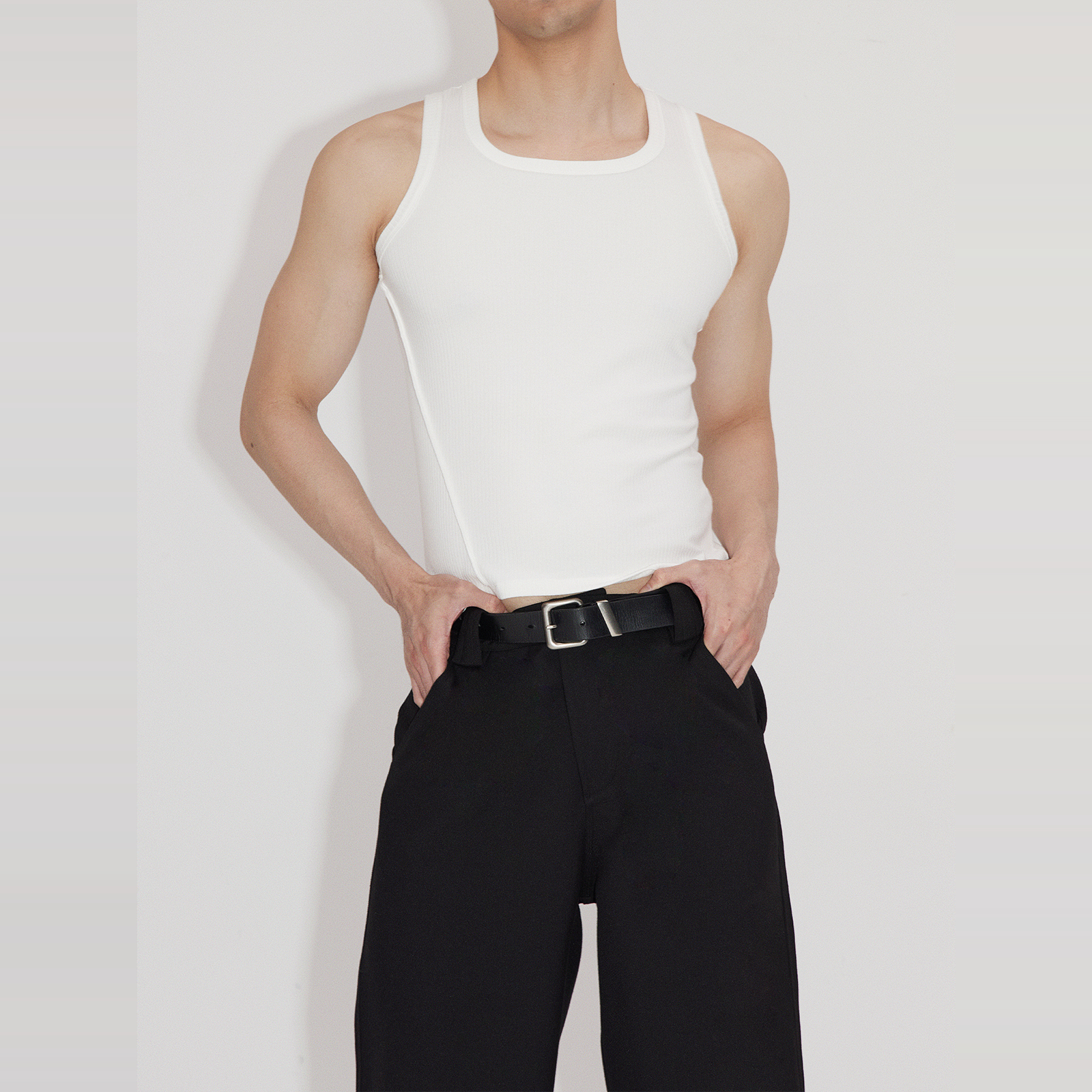 NFAI修身U领坦克背心