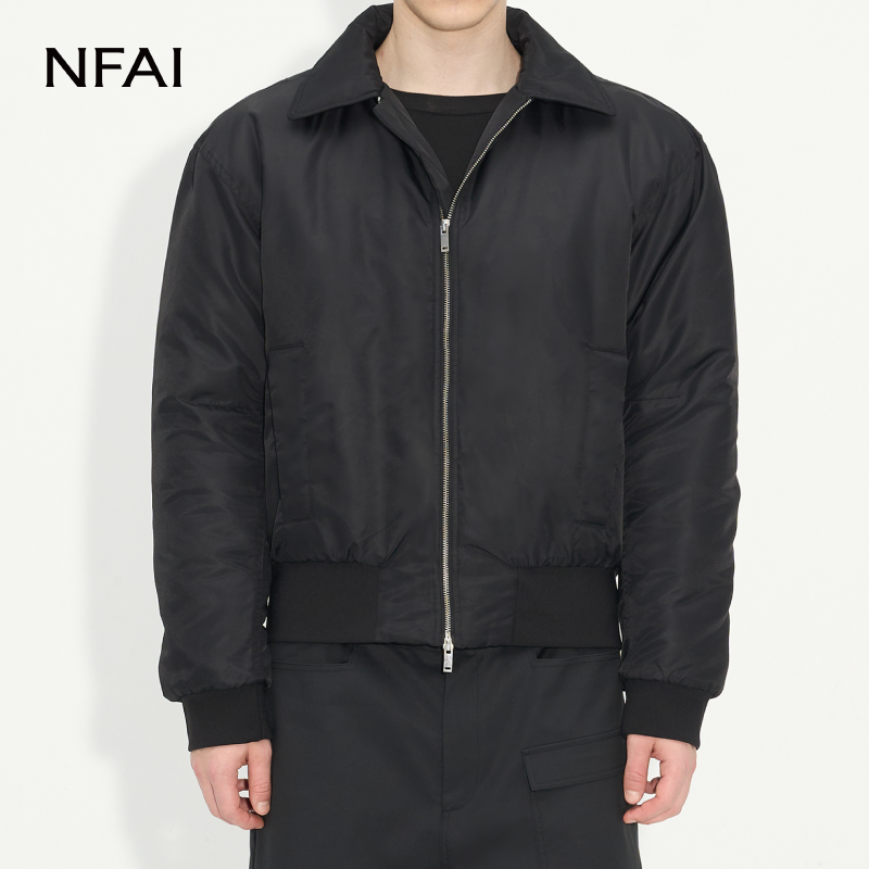 NFAI黑/金棕翻领棉服2.0
