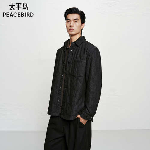 【商场同款】太平鸟男装衬衫25冬季新款阔版翻领外套 B1CHF4264