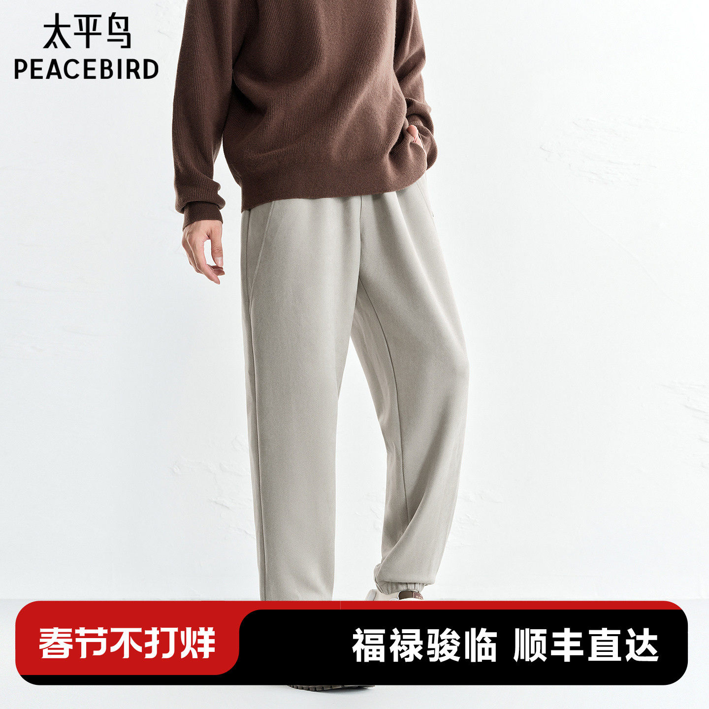 【商场同款】太平鸟男装 2025年冬季新款束脚裤男休闲裤B2GF