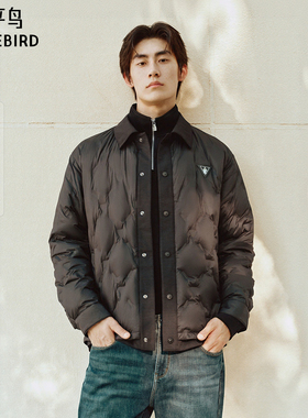 【90%鹅绒】太平鸟男装 黑色羽绒服冬季保暖外套宽松防寒服男