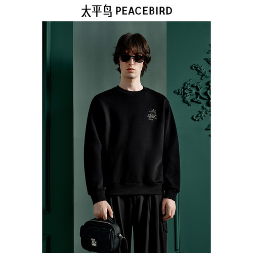 太平鸟男装 Daria ong联名合作系列卫衣男圆领印花套头上衣潮