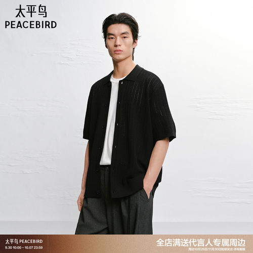 太平鸟男装 休闲Polo衫宽松纯色针织POLO衫B1EDG2229