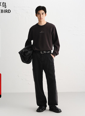 【商场同款】太平鸟男装 2025年秋季新款黑色牛仔裤男B1HAF3134