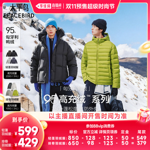 【李佳琦双11超级时尚节付定金】太平鸟男装95%绒轻蓬/排骨羽绒服